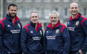Rob Howley, Andy Farrell, Warren Gatland and Steve Borthwick are the Lions coaching staff.