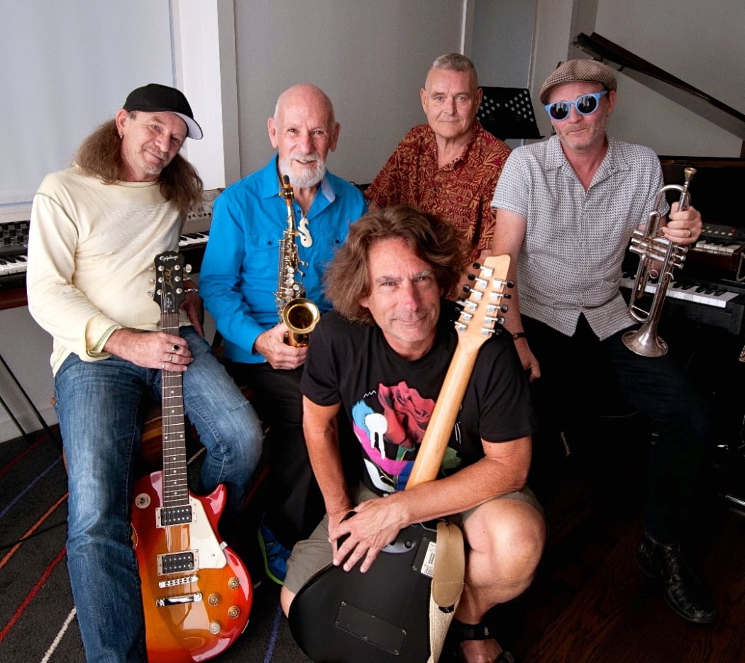 Trip to the Moon; (left to right) Trevor Reekie, Jim Langabeer, Tom Ludvigson, Greg Johnson and Nigel Gavin (front)
