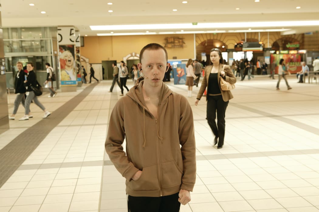 Boy in shopping mall.