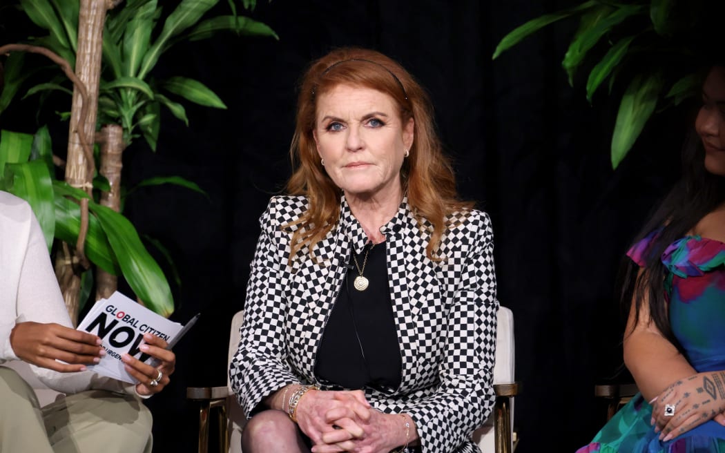 NEW YORK, NEW YORK - SEPTEMBER 25: Sarah Ferguson, Duchess of Yorks speaks during the Climate Solidarity in the Commonwealth panel at Global Citizen NOW: Health and Climate Financing Sessions - The Urgent Need for Action at Guastavino's on September 25, 2024 in New York City.   Rob Kim/Getty Images for Global Citizen/AFP (Photo by ROB KIM / GETTY IMAGES NORTH AMERICA / Getty Images via AFP)