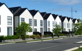 Suburban street new row houses modern high density living environment