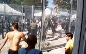 Protests on Manus Island during the recent hunger strikes.