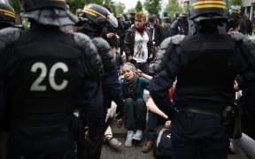 A demonstration in Nantes, western France, against government planned labour law reforms.
