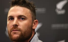 Brendon McCullum during the media conference regarding corruption in cricket held in Christchurch on the 22nd May 2014