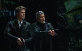 Brad Pitt and George Clooney in 'Wolfs'.