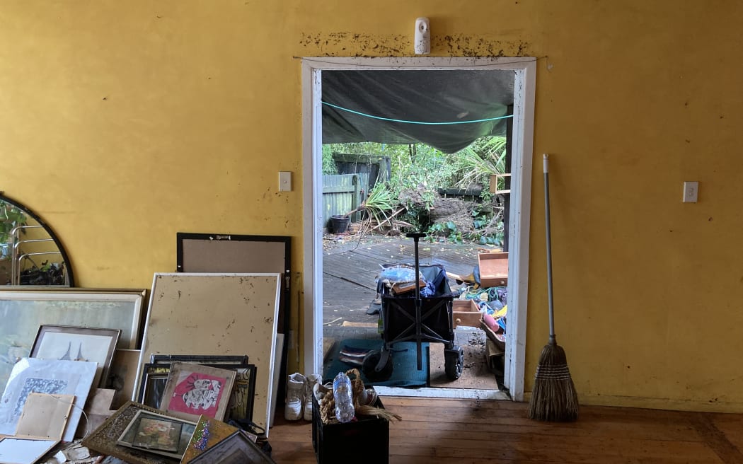 David Playle at flood-wrecked Grey Lynn flat