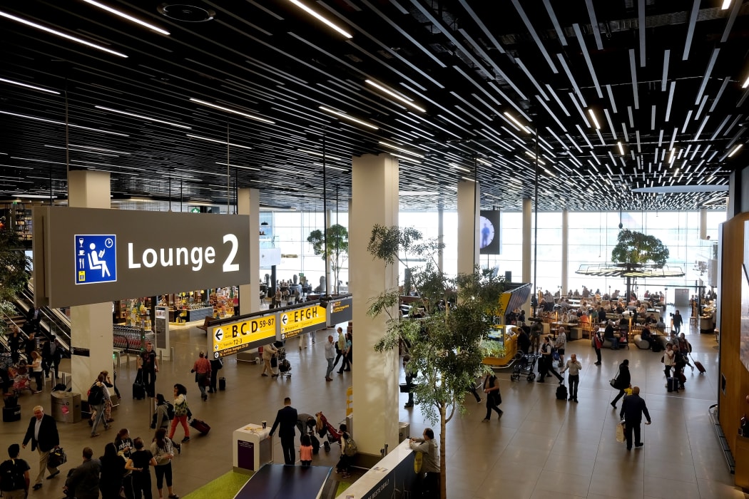 Reception area at the Amsterdam Schiphol airport.