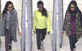CCTV captured the girls passing through security at Gatwick Airport.