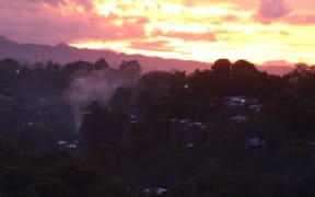 The sun sets over Honiara on the eve of the Solomon Islands election, on a night widely known as 'Devil's Night.'