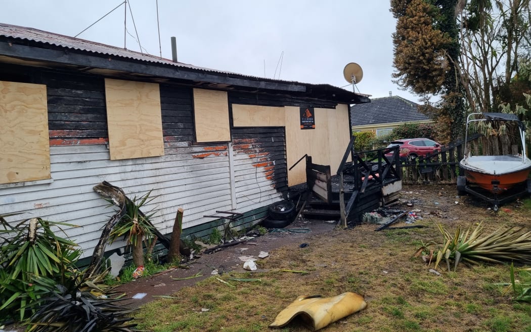 The Hamilton house damaged in a fire on 24 August.