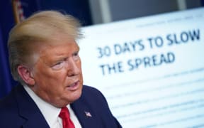 US President Donald Trump speaks during the daily briefing on the novel coronavirus at the White House on 31  March 2020