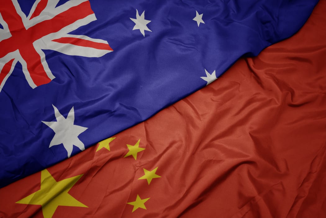 Australia and China flags.