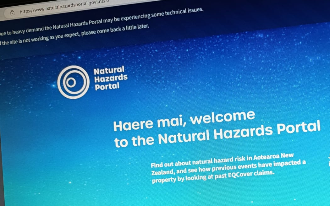 A photo of the EQC's new Natural Hazards Portal website.