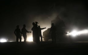 Peshmerga forces are seen around the Hazer region's Wardak village ahead of the operation to retake Iraq's Mosul from Islamic State.