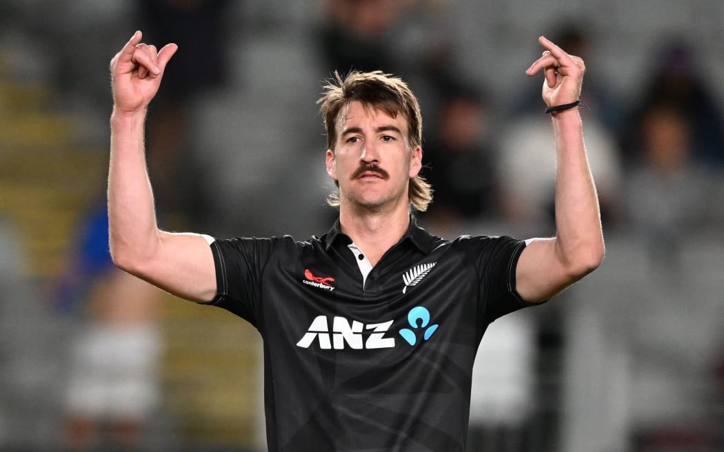 Blair Tickner.
New Zealand Black Caps v Sri Lanka, One Day International cricket match at Eden Park, Auckland, New Zealand. Saturday 25 March 2023. © Photo: Andrew Cornaga / Photosport