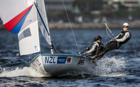 Jo Aleh and Polly Powrie in action in Rio
