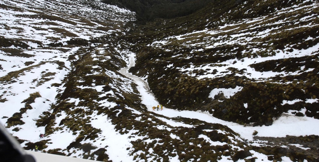 A photo released by police of the avalanche site in Fiordland National Park.