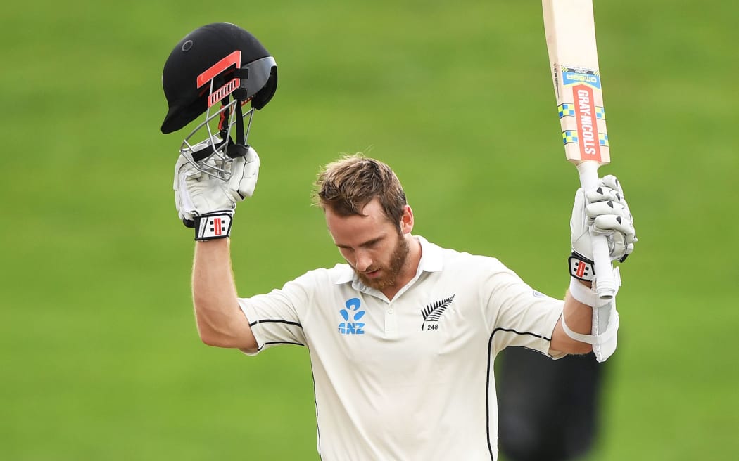 Kane Williamson scores his 17th Test century.