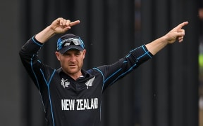 Black Caps captain Brendon McCullum sets the field during the World Cup.