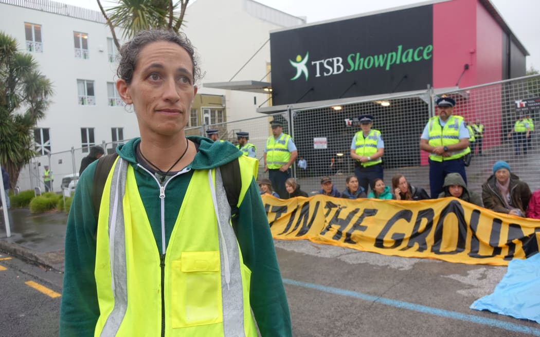 Protest organiser Emily Bailey