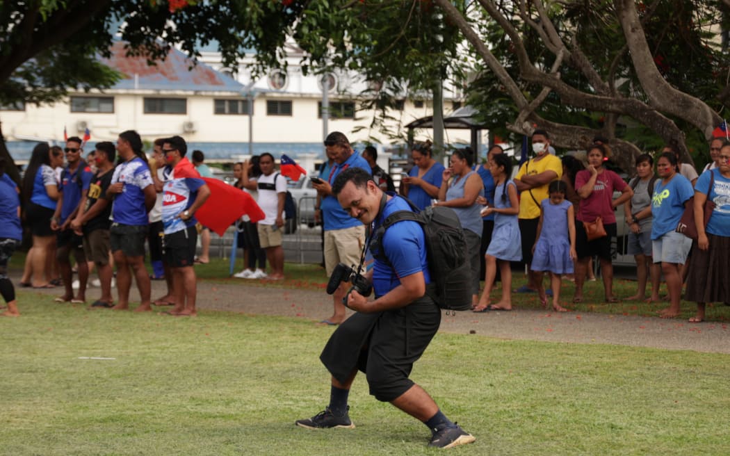 Toa Samoa supporters rally for their national rugby league team.