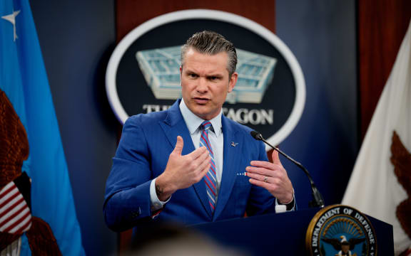US Defense Secretary Pete Hegseth speaks during a news conference at the Pentagon on June 26 in Arlington, Virginia.