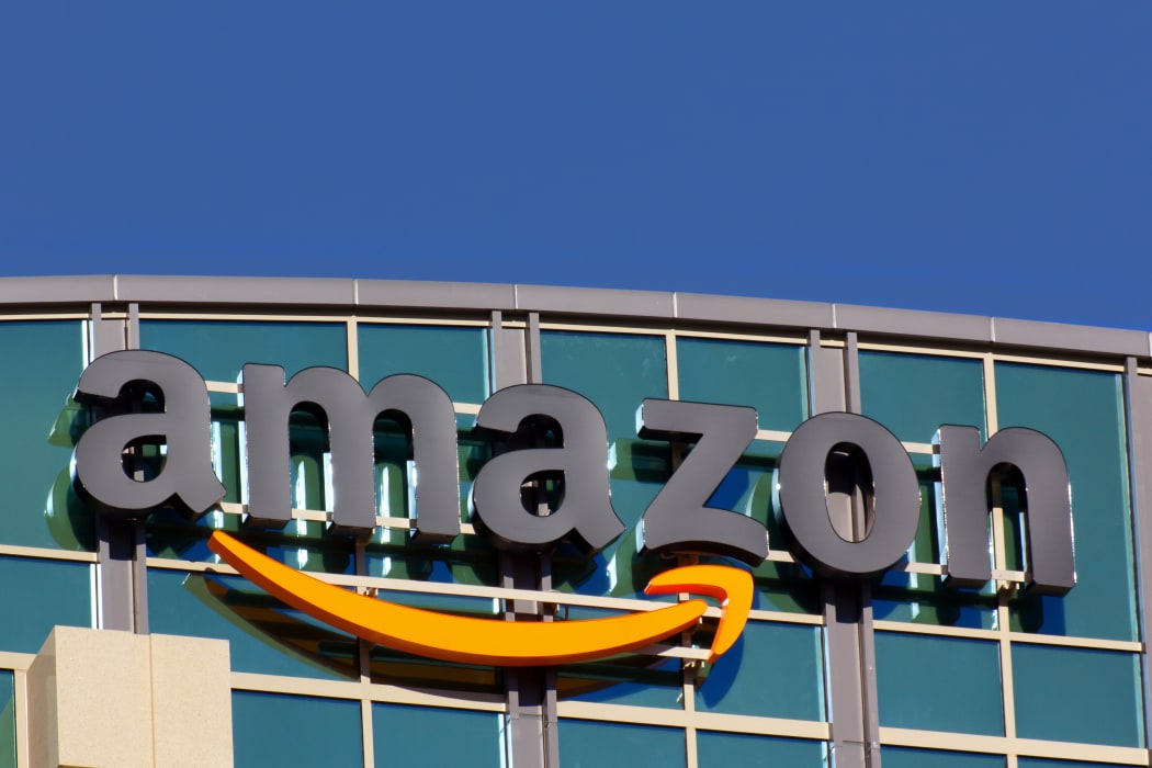 SANTA CLARA,CA/USA - FEBRUARY 1, 2014: Amazon building in Santa Clara, California.  Amazon is an American international electronic commerce company. It is the world's largest online retailer.