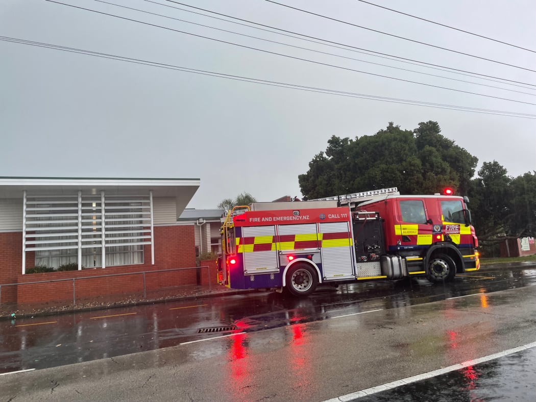 Fire service in attendance at Orewa College.