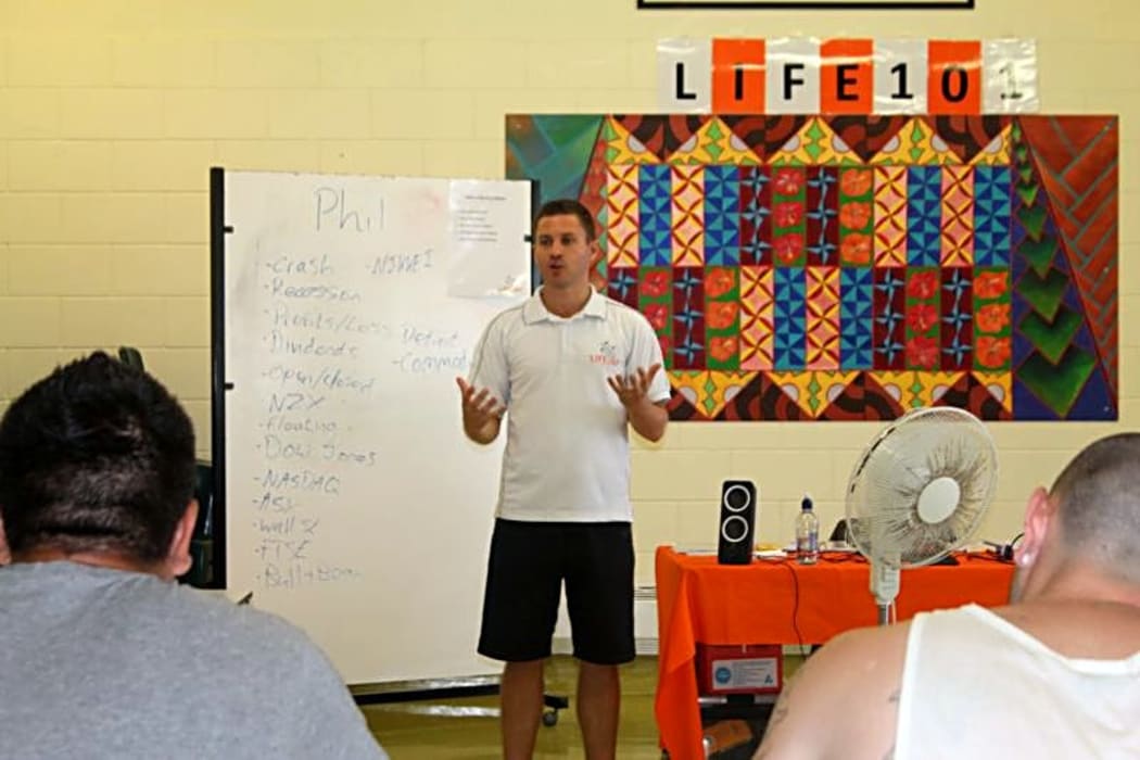 LIFE 101 lecturer Phil Moon in in front of prisoners