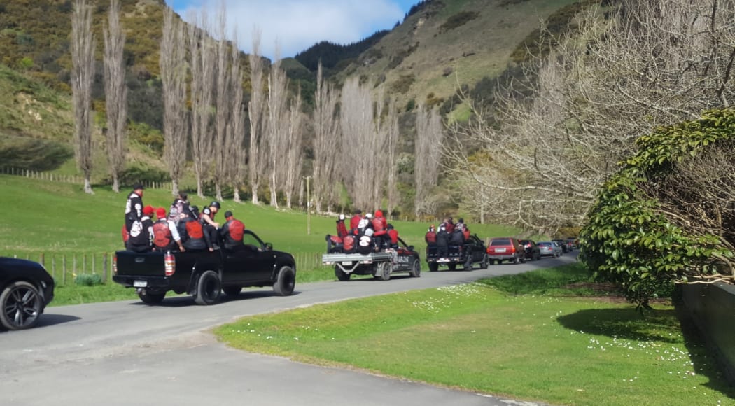 About a half a dozen Harley Davidson motorcycles heralded Kevin Ratana's arrival at the urupā at Pungarehu marae.