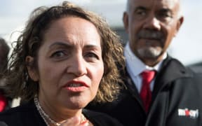 Marama Fox in the foreground and Te Ureroa Flavell.