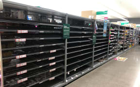 Empty shelves on the day before lockdown