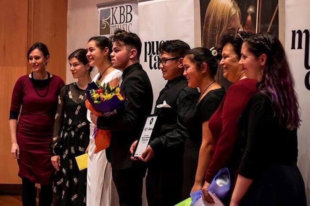 Te Ahi Kaa - winners of the NZCT Chamber Music Contest with adjudicators Wilma Smith and members of Klara Kollektiv