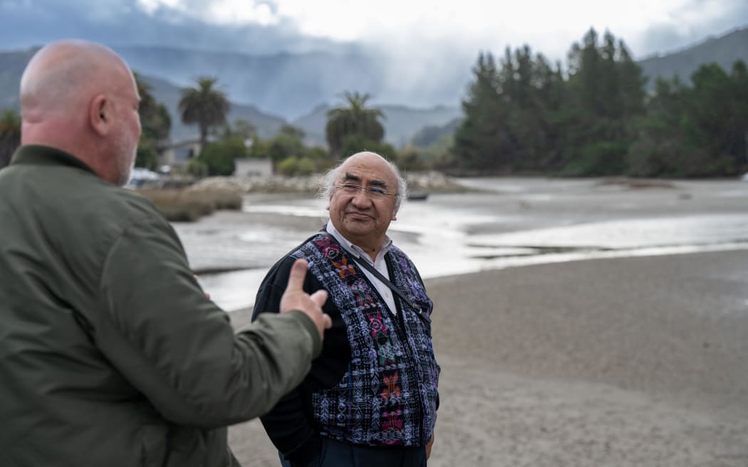 UN Special Rapporteur on the Rights of Indigenous Peoples Francisco Calí Tzay during a site visit to Riuwaka on 9 April, 2024.