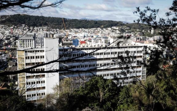 A view of the building from Victoria University's Kelburn campus.