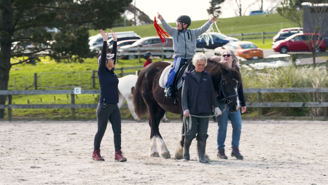 Reuben Brown at Riding for the Disabled at Totara Park.