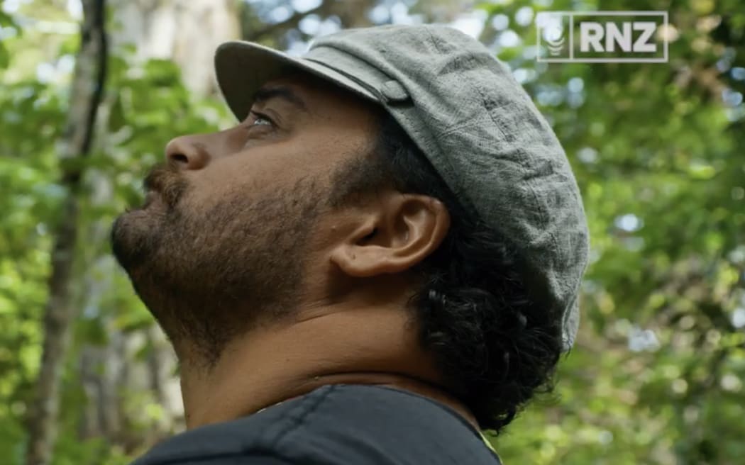 Musician Troy Kingi in Rakiura for the RNZ video series Our Other Islands