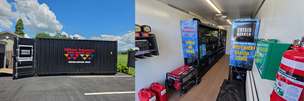 One of Crisis Bunker's emergency containers with supplies.