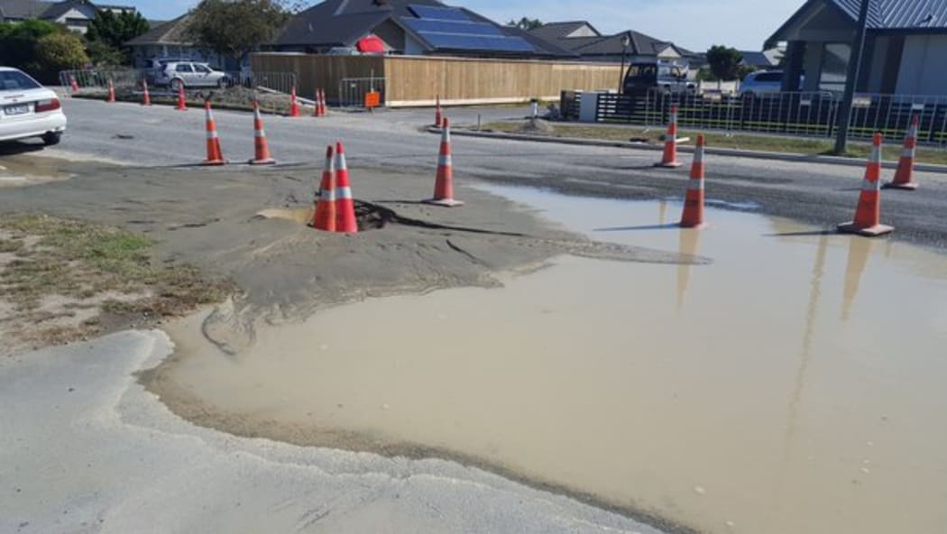 Liquefaction along Bower Ave