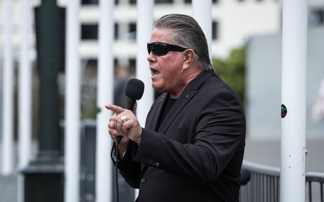 Bishop Brian Tamaki protesting at Parliament