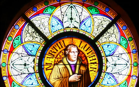 Window, Martin Luther Church in Geringswalde, Germany