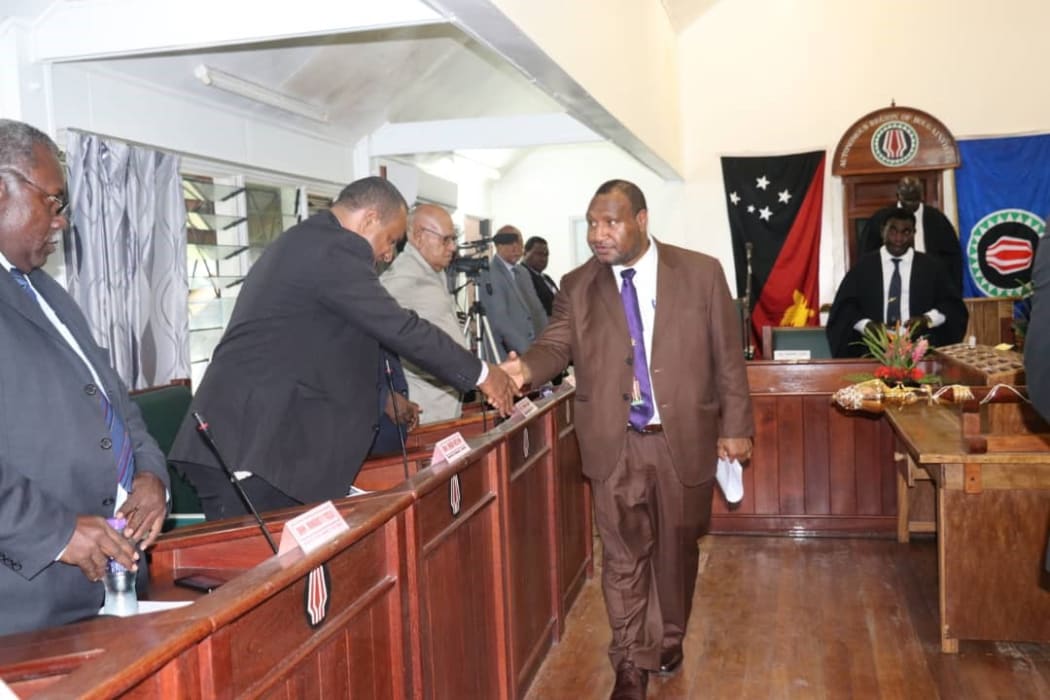 PNG prime minister James Marape meets members of the Bougainville House of Representatives in Buka, 11 September 2019.