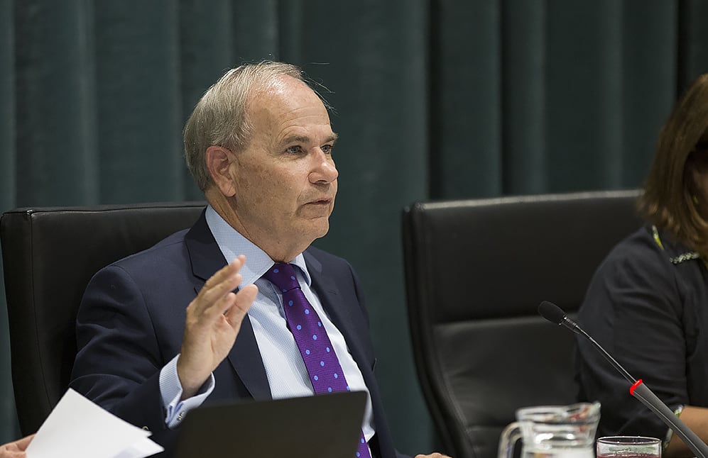Mayor Len Brown at the Auckland Council debate over its proposals for zoning and density housing in the city.