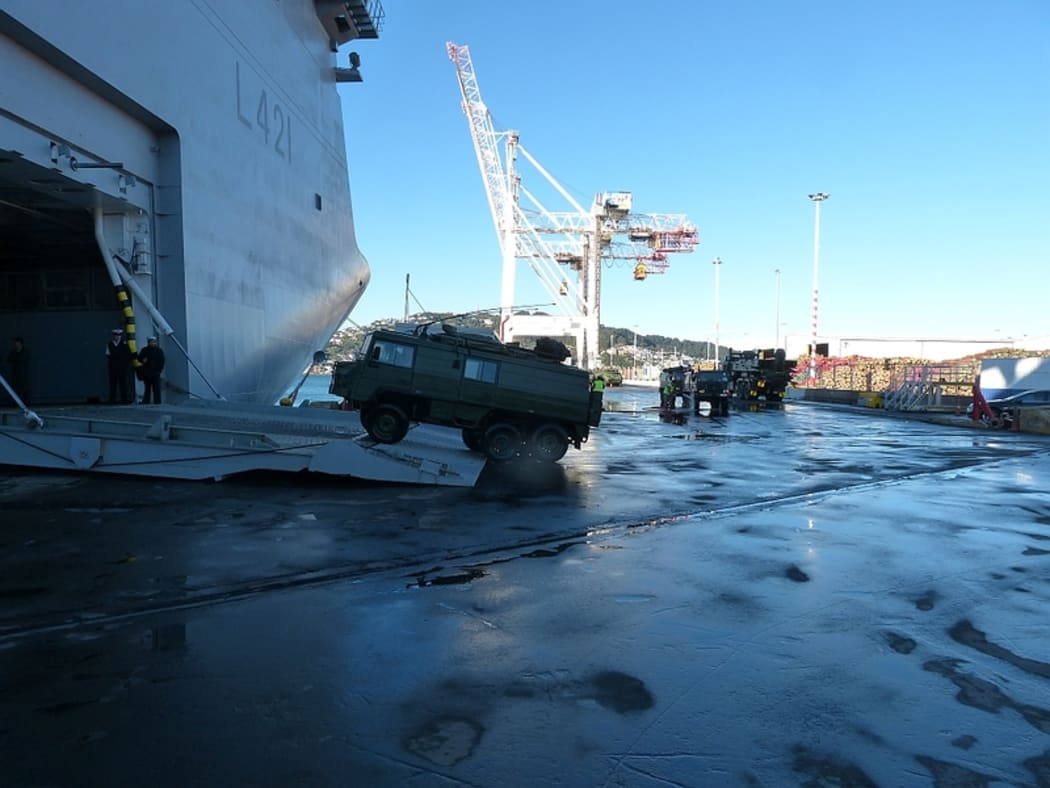 The 'Canterbury' is loaded in Wellington in preparation for Talisman Sabre.