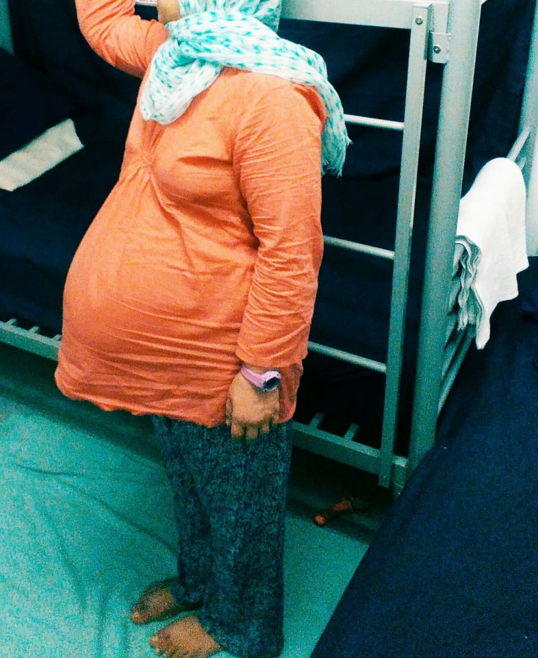 Pregnant Kurdish asylum seeker, Hatami, on Nauru.