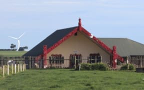 Hiringa Energy's simulated view of a wind turbine tower from Aotearoa Pā.