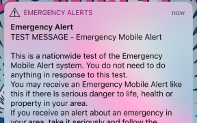 A screenshot of a previous mobile alert test.