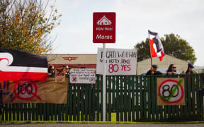 Descendants of Wehi Wehi and Tūkorehe Marae protest the decision to raise the speed limit on State Highway 1 between Ōtaki and Levin from 80km/h to 100km/h in early June 2025.