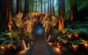 An artist's impression of the to-be-launched Redwoods Treewalk glow worm offering.