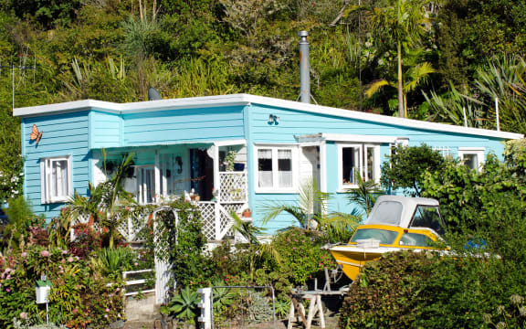 Remote bach holiday house on February 13 2013 in Whangaroa Harbour , New Zealand.